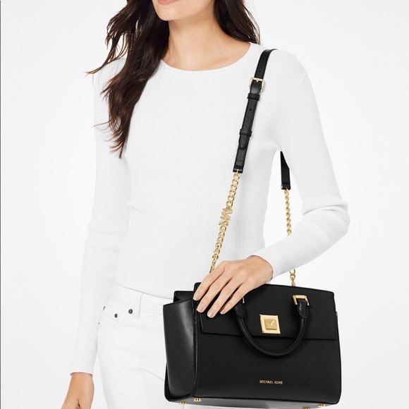 Michael Kors Sylvia Crossgrain leather top Zip bag - Picture 2 of 4